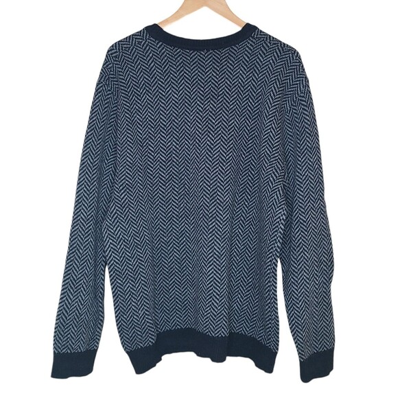 Vintage Men's Lambswool Gray And Black Crewneck Pullover Sweater Size Large - Picture 2 of 6